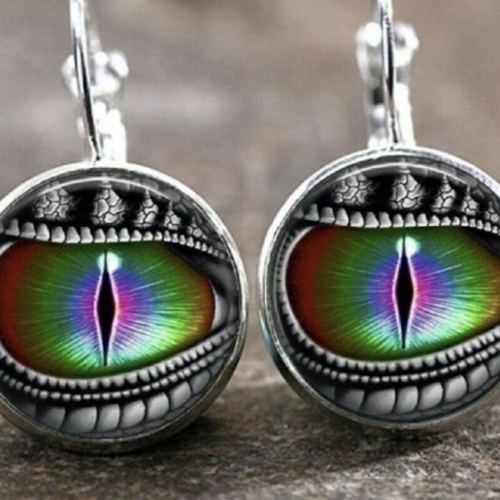 Glass round earrings